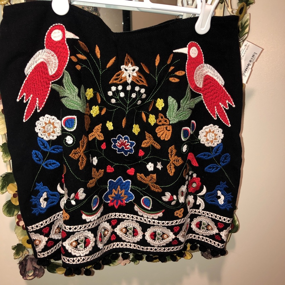 Black Embroidered Skirt